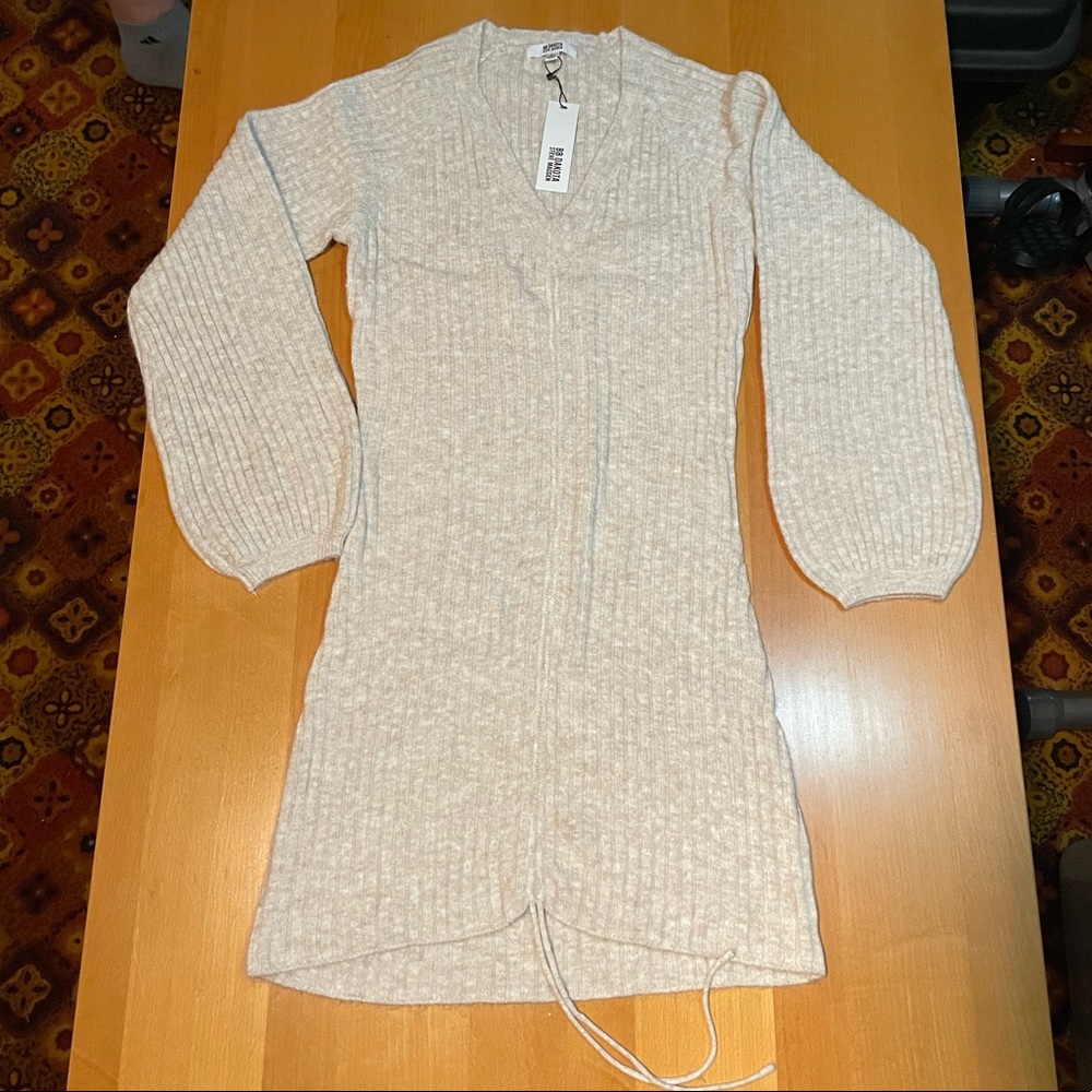 BB Dakota Steve Madden tan sweater dress sz L nwt